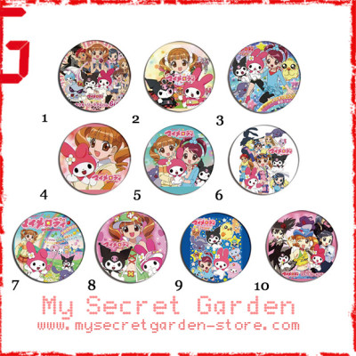 Onegai My Melody おねがいマイメロディ Anime Pinback Button Badge Set ( or Hair Ties / 4.4 cm Badge / Magnet / Keychain Set )